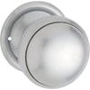 Door Knob Milled Edge Round Rose Pair Satin Chrome D45xP46mm BP45mm in Satin Chrome