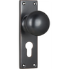 Door Knob Victorian Euro Pair Antique Copper H152xW42xP75mm in Antique Copper