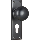 Door Knob Victorian Euro Pair Antique Copper H152xW42xP75mm in Antique Copper