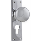 Door Knob Victorian Euro Pair Chrome Plated H152xW42xP75mm in Chrome Plated