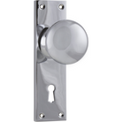 Door Knob Victorian Lock Pair Chrome Plated H152xW42xP75mm in Chrome Plated