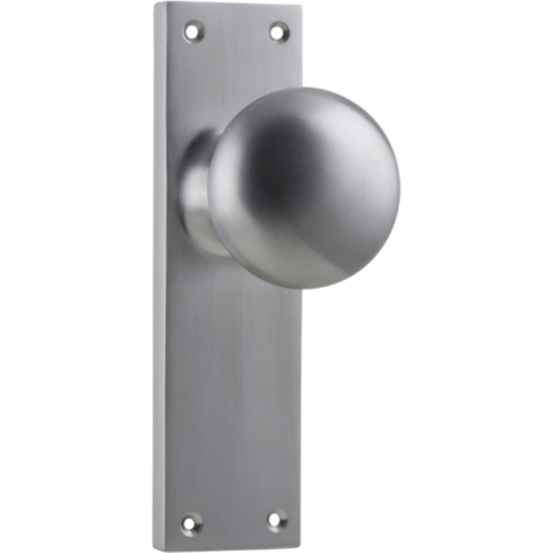 Door Knob Victorian Latch Pair Satin Chrome H152xW42xP75mm in Satin Chrome