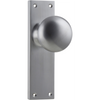 Door Knob Victorian Latch Pair Satin Chrome H152xW42xP75mm in Satin Chrome