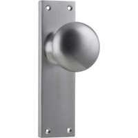Door Knob Victorian Latch Pair Satin Chrome H152xW42xP75mm in Satin Chrome