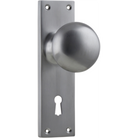 Door Knob Victorian Lock Pair Satin Chrome H152xW42xP75mm in Satin Chrome