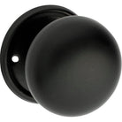 Door Knob Plain Round Rose Pair Matt Black D54xP53mm BP54mm in Matt Black