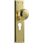 Door Knob Richmond Euro Pair Polished Brass H200xW50xP62mm in Polished Brass