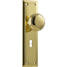 Door Knob Richmond Lock Pair Polished Brass H200xW50xP62mm in Polished Brass