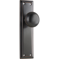 Door Knob Richmond Latch Pair Antique Copper H200xW50xP62mm in Antique Copper