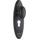Door Knob Fitzroy Euro Pair Antique Copper H205xW63xP60mm in Antique Copper