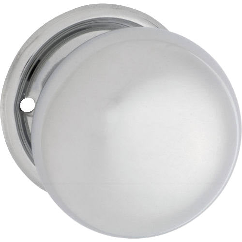 Door Knob Plain Round Rose Pair Chrome Plated D54xP53mm BP54mm in Chrome Plated