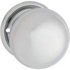 Door Knob Plain Round Rose Pair Chrome Plated D54xP53mm BP54mm in Chrome Plated