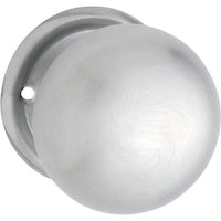 Door Knob Plain Round Rose Pair Satin Chrome D54xP53mm BP54mm in Satin Chrome