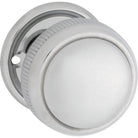 Door Knob Milled Edge Round Rose Pair Chrome Plated D52xP48mm BP52mm in Chrome Plated