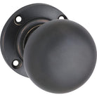 Door Knob Victorian Round Rose Pair Antique Copper D54xP65mm BP57mm in Antique Copper