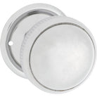 Door Knob Milled Edge Round Rose Pair Chrome Plated D45xP46mm BP45mm in Chrome Plated