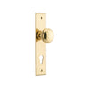 Door Knob Paddington Chamfered Euro Polished Brass H240xW50xP63mm in Polished Brass