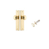 Door Knob Paddington Chamfered Polished Brass D55xP63mm BPH240xW50mm Passage Kit, Tube Latch Split Cam 'T' Striker Polished Brass Backset 60mm in Polished Brass
