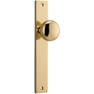 Door Knob Cambridge Rectangular Latch Polished Brass H240xW38xP67mm in Polished Brass