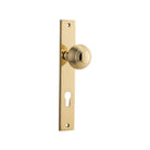 Door Knob Guildford Rectangular Euro Polished Brass CTC85mm H240xW38xP60mm in Polished Brass