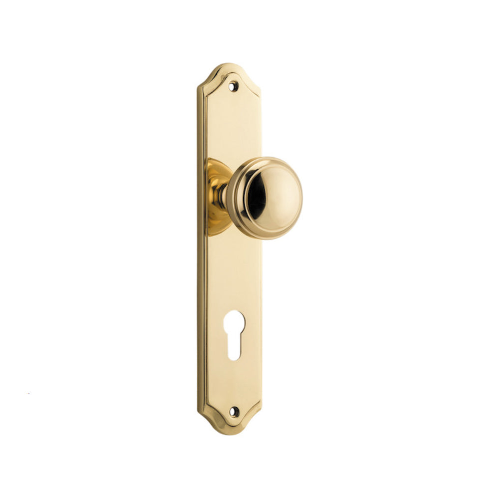 Door Knob Paddington Shouldered Euro Polished Brass CTC85mm H240xW50xP68mm in Polished Brass