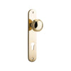Door Knob Paddington Oval Euro Polished Brass CTC85mm H240xW40xP68mm in Polished Brass