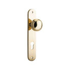 Door Knob Paddington Oval Euro Polished Brass CTC85mm H240xW40xP68mm in Polished Brass