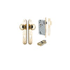 Door Knob Paddington Oval Euro Polished Brass CTC85mm H240xW40xP68mm Entrance Kit, Mortice Lock Euro Polished Brass CTC85mm Backset 60mm, Euro Cylinder Dual Function 5 Pin Polished Brass L65mm KA1 in Polished Brass