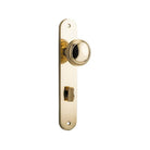 Door Knob Paddington Oval Privacy Polished Brass CTC85mm H240xW40xP68mm in Polished Brass