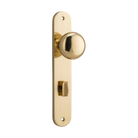 Door Knob Cambridge Oval Privacy Polished Brass CTC85mm H240xW40xP67mm in Polished Brass