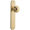 Door Knob Guildford Oval Latch Polished Brass H240xW40xP60mm in Polished Brass