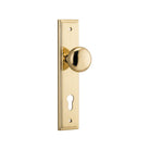 Door Knob Cambridge Stepped Euro Polished Brass CTC85mm H240xW50xP67mm in Polished Brass