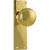 Door Knob Victorian Latch Pair Polished Brass H152xW42xP75mm in Polished Brass