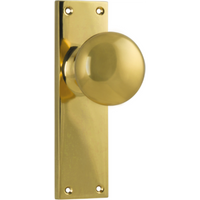 Door Knob Victorian Latch Pair Polished Brass H152xW42xP75mm in Polished Brass