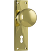 Door Knob Victorian Lock Pair Polished Brass H152xW42xP75mm in Polished Brass