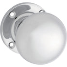 Door Knob Victorian Round Rose Pair Chrome Plated D54xP65mm BP57mm in Chrome Plated