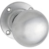 Door Knob Victorian Round Rose Pair Satin Chrome D54xP65mm BP57mm in Satin Chrome