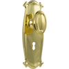 Door Knob Bungalow Lock Pair Polished Brass H197xW68xP60mm in Polished Brass