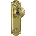 Door Knob Nouveau Latch Pair Polished Brass H188xW58xP60mm in Polished Brass
