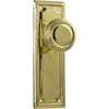 Door Knob Edwardian Latch Pair Polished Brass H185xW60xP57mm in Polished Brass