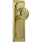 Door Knob Edwardian Latch Pair Polished Brass H185xW60xP57mm in Polished Brass
