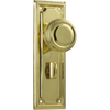 Door Knob Edwardian Privacy Pair Polished Brass H185xW60xP57mm in Polished Brass