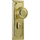 Door Knob Edwardian Privacy Pair Polished Brass H185xW60xP57mm in Polished Brass