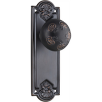 Door Knob Nouveau Latch Pair Antique Copper H188xW58xP60mm in Antique Copper
