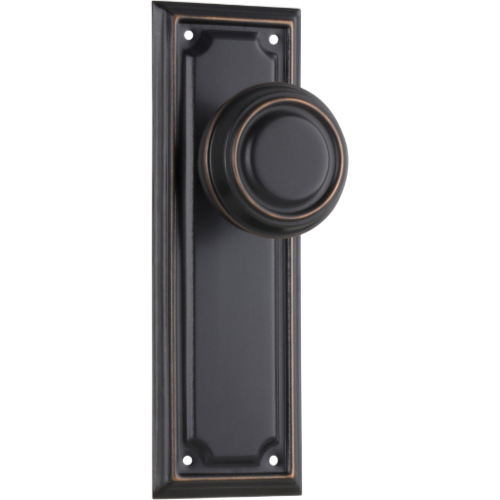 Door Knob Edwardian Latch Pair Antique Copper H185xW60xP57mm in Antique Copper