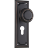 Door Knob Edwardian Euro Pair Antique Copper H185xW60xP57mm in Antique Copper