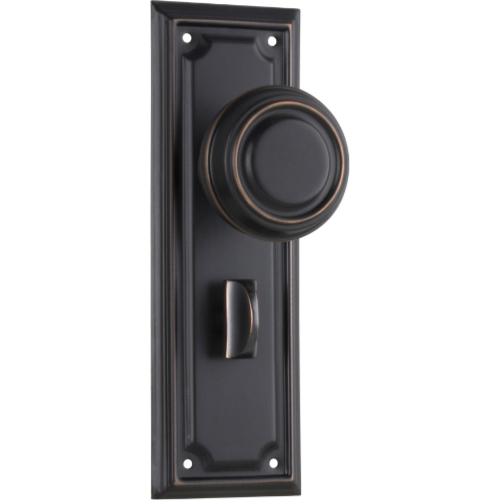 Door Knob Edwardian Privacy Pair Antique Copper H185xW60xP57mm in Antique Copper