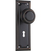 Door Knob Edwardian Lock Pair Antique Copper H185xW60xP57mm in Antique Copper