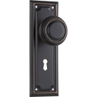 Door Knob Edwardian Lock Pair Antique Copper H185xW60xP57mm in Antique Copper