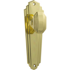 Door Knob Elwood Art Deco Latch Pair Polished Brass H200xW63xP47mm in Polished Brass
